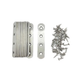 Stainless Steel Metal Fittings, Earthquake-Resistant Stay, Lattice Fixing Brackets, Set of 10, Stainless Steel Screws Included, Earthquakeproof Compatible, Household Utensils, Stainless Steel,