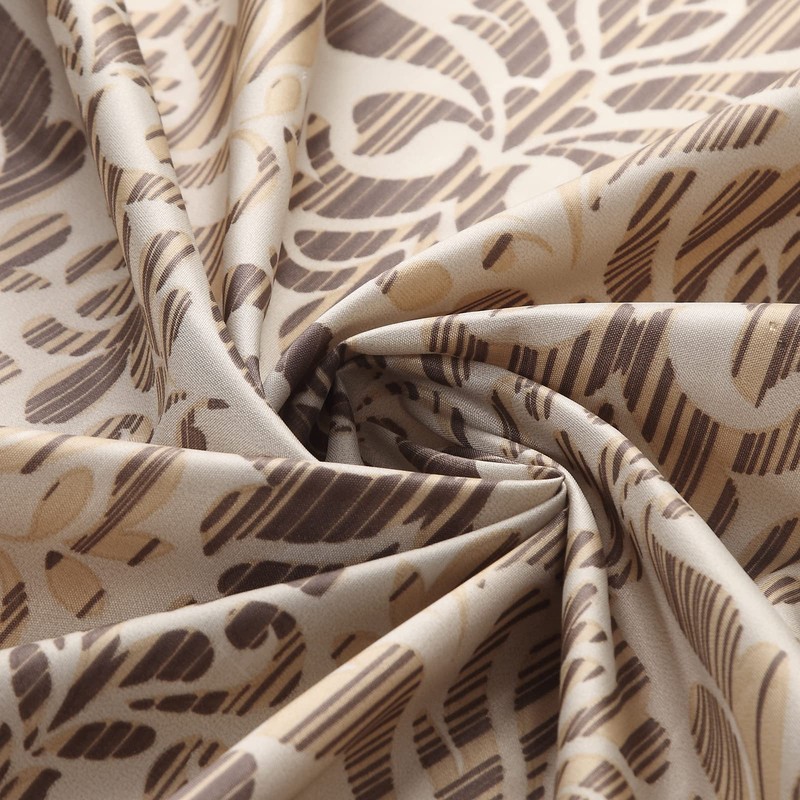 MVSUTA Sterling Farmhouse Brown Waterproof Polyester Fabric Chocolate Vintage Printed