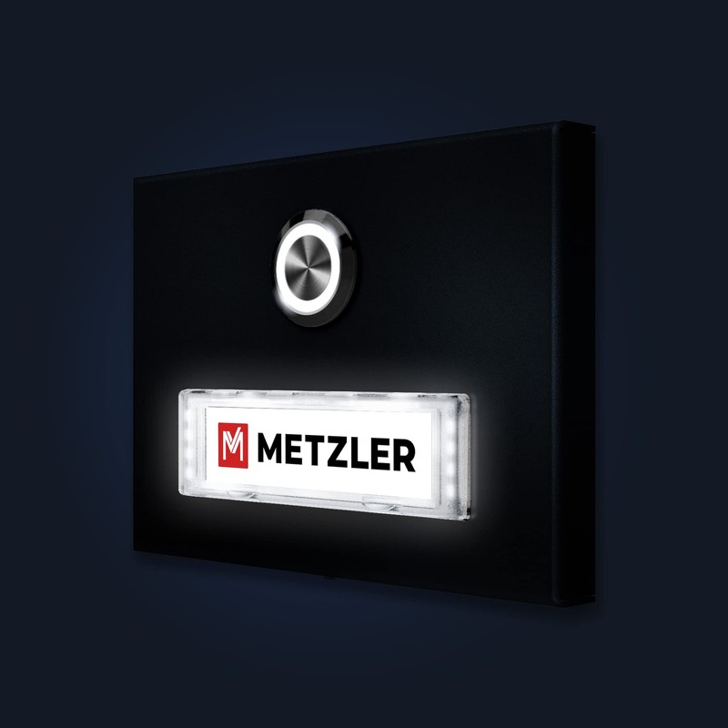 Metzler Surface-Mounted Doorbell in Anthracite - Stainless Steel Bell with