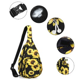 XEYOU Women's Sling Crossbody bag Casual Daypack Outdoor Travel Hiking Backpack for Cycling Walking Dog Hiking, Sunflower, Large, Fasion
