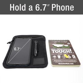 Tintris Belt Pouch for Men Women YKK Zippers, EDC Belt Pouch Bag Waist Pack for Hiking, Traveling, Outdoors, Water Resistant, Tough Waxed Canvas, Black, Black, Medium, Flat Design