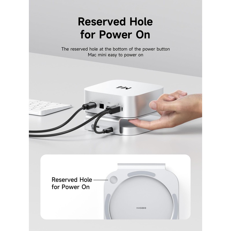 Hagibis Mac mini M4 Hub & Stand with SSD Enclosure,