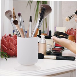 PACKOVE Multipurpose Silicone Makeup Brush Holder with Strong Suction Fall Pen Storage Organizer for Cosmetics Lipsticks and Desk Accessories White Smooth Surface Safe and Odorless Design