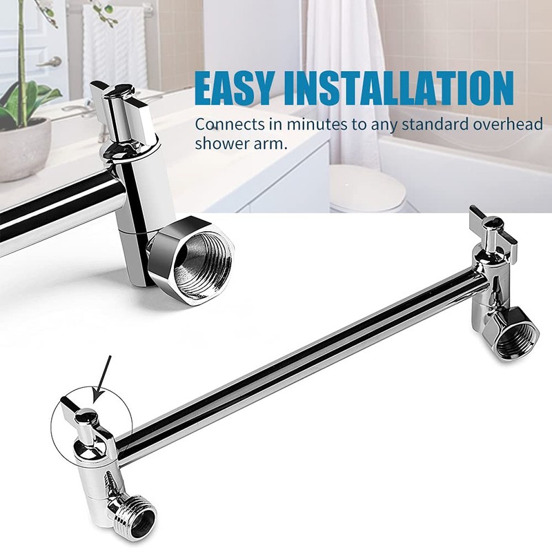 Shower Arm Extension with Lock Joints 11 Inch Adjustable Height