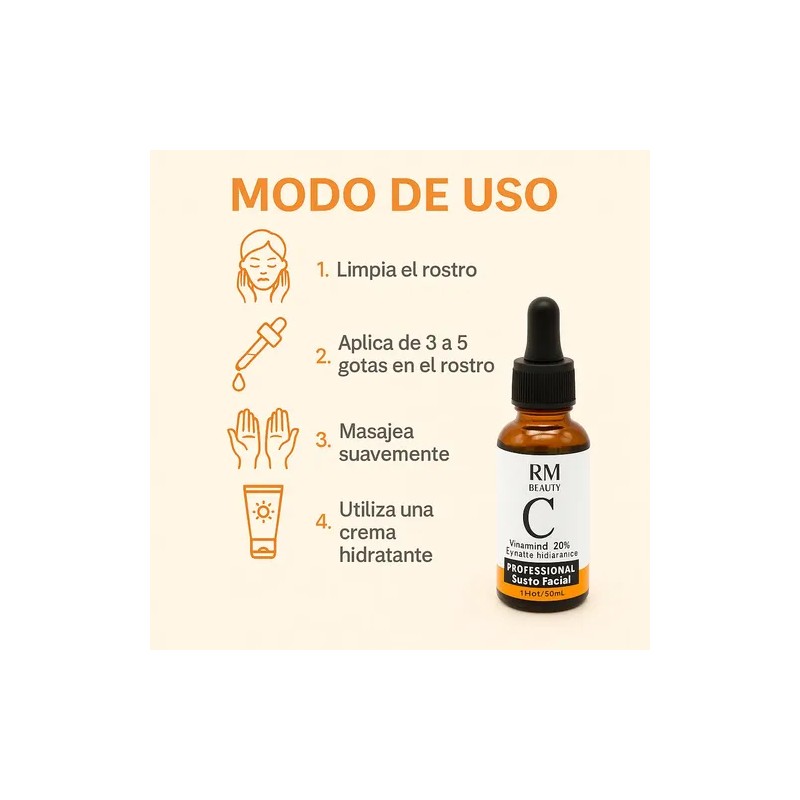 Sérum Facial Ácido Hialurónico Vitamina C 30 mL Día Noche