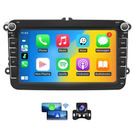 8 Inch Radio for VW Volkswagen Jetta Tiguan Passat Golf Beetle Seat EOS Skoda with Apple Wireless Carplay Android Auto Car Stereo with GPS Navigation SWC FM Backup Camera (2+32G)