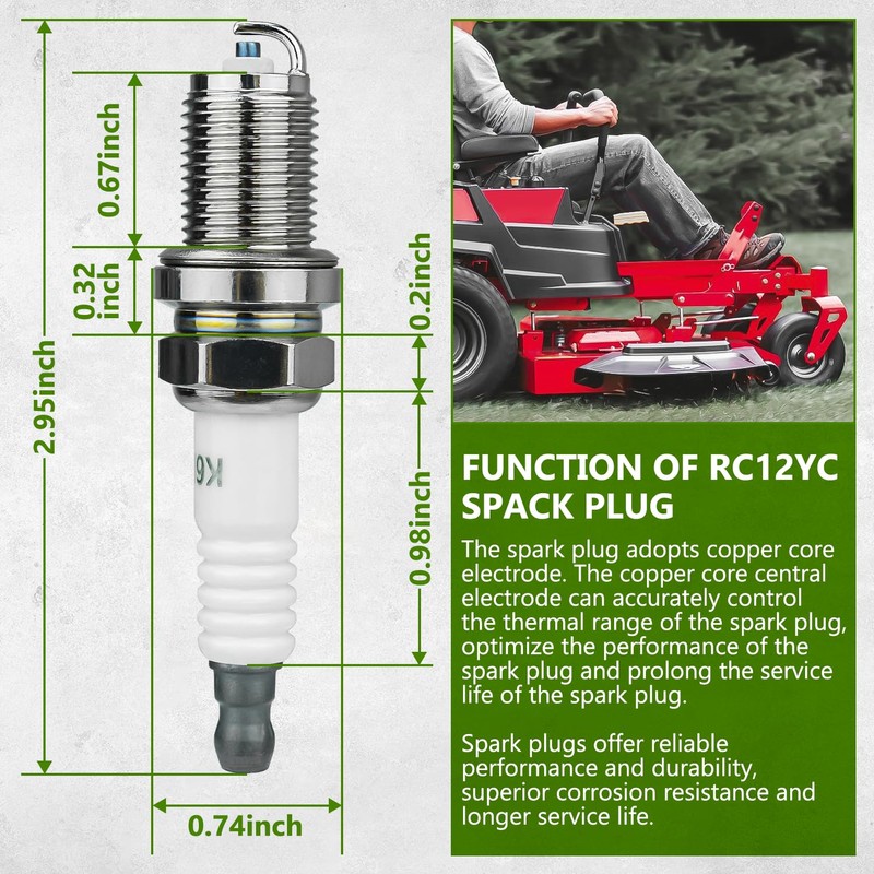 GULUANT 2 Pack Replacement RC14YC Spark Plug for Champion Lawn