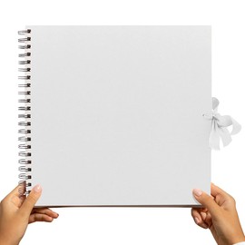 Styloo Large Scrapbook Photo Album 40 Sheets 30X30 cm White Craft Paper, Scrapbooking, Arts and Craft Projects (Large, White)