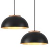 PINDODO Black Pendant Lights Kitchen Island 2 Pack,15.7 Inch Dome