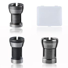 LEONTOOL 3 Pcs Die Grinder Collet Adapter - 6mm, 6.35mm, 8mm Router Bit Chuck for Woodworking, Engraving, Trimming, Carving Machine Tool