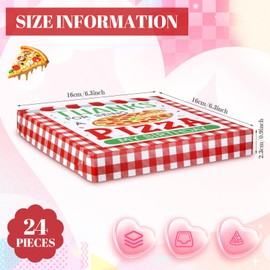 Gersoniel 24 Pcs Mini Pizza Box 6.3 x 6.3 x 0.9 Inch Mini Pizza Box Takeout Boxes Food Delivery Boxes for Guests Celebrations Party Favors Weddings (Birthday Party)