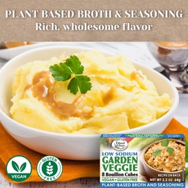 Edward & Sons Low Sodium Garden Veggie Bouillon Cubes - Organic Vegetable Bouillon, Vegan Broth Cube, Stock Cubes for Soup & Stew - 2.2 Oz, 12 Pack