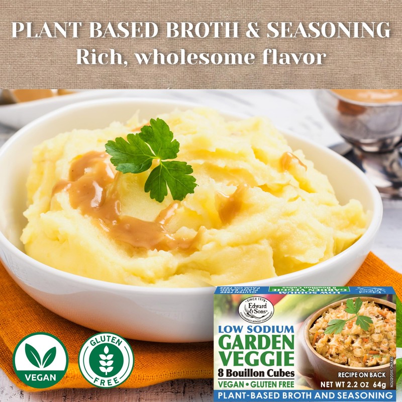 Edward & Sons Low Sodium Garden Veggie Bouillon Cubes -