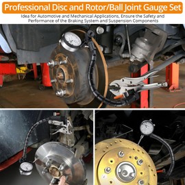 Neoteck Disc Brake Rotor Gauge Set 0-1"/0.001" Ball Joint Runout Gauge Set with 13.77" Flexible Arm and 7" Tight Grip Locking Plier,Widely Used in Automotive Maintenance and Industrial Processes
