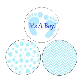 Unbranded 108 It's A Boy -Hershey Kiss Labels - Blue - Chevron - Polka Dot - Shower Favors