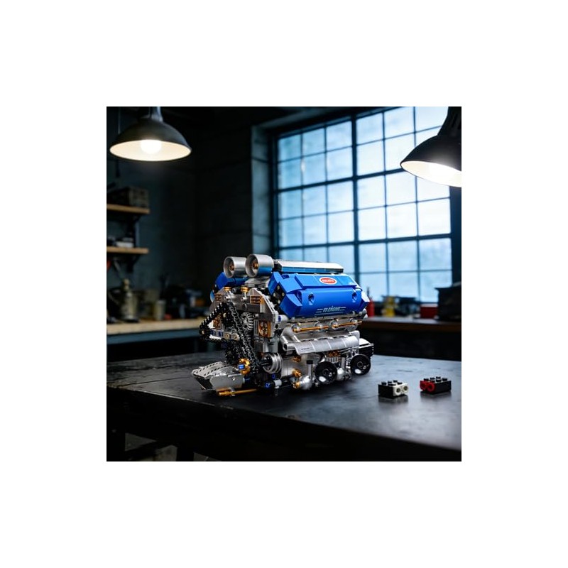 UNCLE BRICK V8 Engine Model Kit That Runs, Motorized Engine