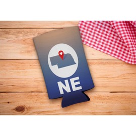 Nebraska Can Cooler Love Nebraska NE Great Plains Region State Pride 6-Pack Ultra Slim Can Drink Sleeves