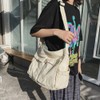 Canvas Messenger Bag Large Capacity Hobo Crossbody Bag with Multiple