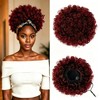 Afro Puff Drawstring Ponytail - Ombre Burgundy 8Inch 80G, Synthetic
