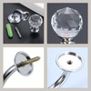 5pcs Bright Chrome Transparent Round Crystal Wall Coat Hat Hook
