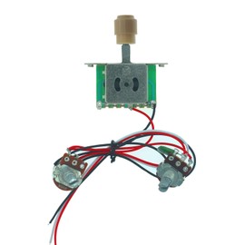 Amavoler Electric Guitar Wiring Harness Kit 1 Volume 1 Tone 3 Way Toggle Switch 500K for Electric Guitar (Yellow)