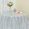 YZEO Silver Round Sequin Tablecloth - 50inch Sequin Table Linen