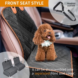 IVY&LANE Dog Car Seat Cover for Back Seat,Conversible 2-in-1 Waterproof Front Seat Cover,Heavy-Duty & Scratchproof Car Seat Protector Cover for SUVs, Trucks and Sedans