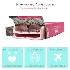 Elegant Lashes Tapered Flare Extra-Short Black Individual Eyelashes (Double Pack - 2 Trays) | Cruelty-Free FAUX MINK