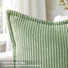 decorUhome Corduroy Sage Green Throw Pillow Covers 18x18 Set of