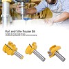 3Pcs Rail and Stile Router Bit Hardened Steel 1/2in Straight
