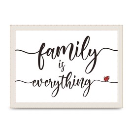 Lithobee - Family Is Everything - Printed Wall Art Design in Sizes A2, A3 & A4 Framed in a Stylish Quality Coloured Frame or Unframed (A4 White Grain Frame)