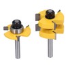 Tongue and Groove Router Bit Set, 8mm Shank Tongue and