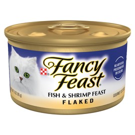 Purina Fancy Feast Wet Cat Food Flaked Fish and Shrimp Feast - (Pack of 24) 3 oz. Cans