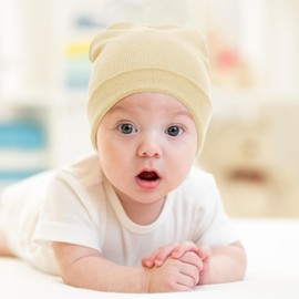 DRESHOW Unisex Hat, Reversible Jersey Slouch Beanie for Infants, Toddlers, Spring, Nursery, 4 Pieces