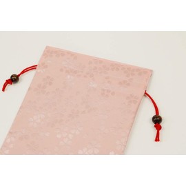 Matsumi Kogei Japanese Goshuin Book Holder, Drawstring Bag, 7.5 x 10.6 inches (19 x 27 cm), Cherry Blossom, Pink
