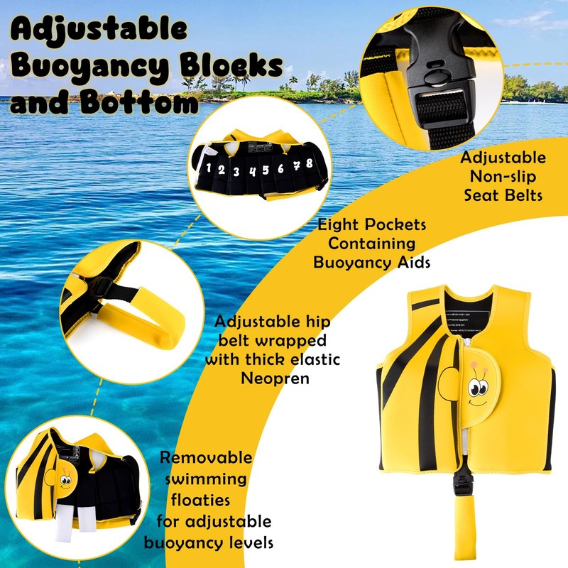 Fuqiduo Children's Life Jacket Neoprene & EPE with Adjustable Crotch