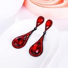 EVER FAITH Wedding Party Red Earrings for Women Girls Sparkly