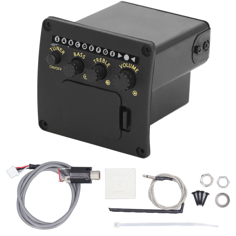 EQ01 Acoustic Guitar Tuner 2 Band EQ Black Guitar Tuner