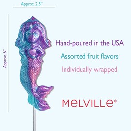 Melville Candy Gourmet Hard Candy Lollipops (5-count, Mermaid)