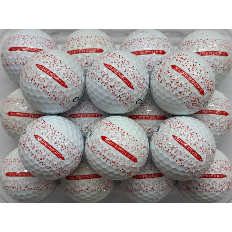 Supersoft Splatter Red Golf Balls Pearl/A Grade For Callaway Recycled
