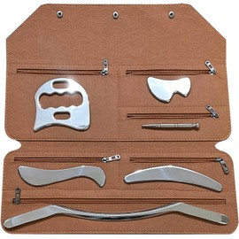 Robulove 6 in 1 IASTM Tool Set Muscle Scraper Set Stainless Steel Gua Sha Scraping Massage Tool Set Great Soft Tissue Mobilization Tool (Robulove3-set)