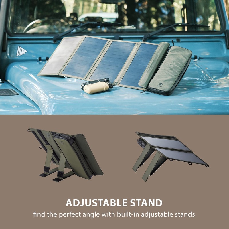 Elecom MPA-NEST-S012OV Solar Charger NESTOUT SOLAR-1 [2 Panels] 14W Olive