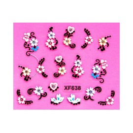 Heart Rose Love Stars Valentine's Day Rhinestone Art Nail Sticker 638 Nail Wraps Art Stickers Manicure Supplies for Women for Home Nails Full Long Lasting Easy Apply and Remove