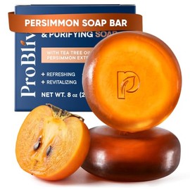 ProBliva Japanese Persimmon Soap Bar Aging Odor: Purifying & Odor-Neutralizing for Old People Smell with Tea Tree Oil & Green Tea - Deodorizing Body & Eliminator for Adults & Seniors - 8oz/2Bars