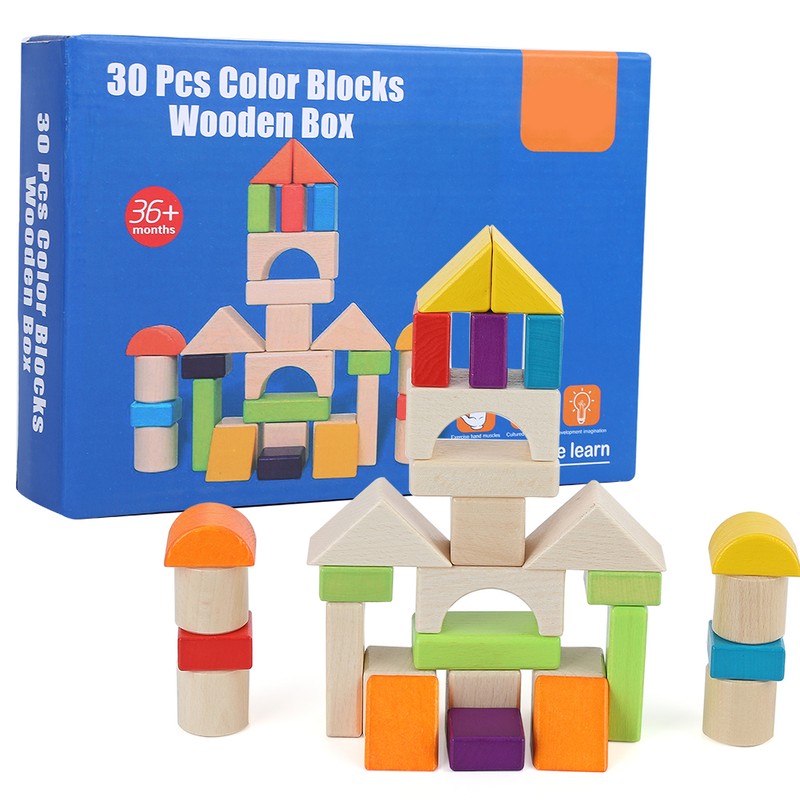 MultiColor Building Blocks Toy Wooden Boxed Children Kid Educational Toy
