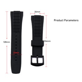 Topuly 26mm men's Rubber Watch Strap compatible with SEIKO VELATURA/SRH series SRH006 SPC007 Outdoor Watch Strap Watch Wirstband Bracelet for Men and Women