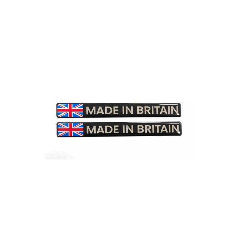 2 x 120mm 'MADE IN BRITAIN' Chrome Stickers Decals Union