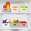 5 PCS Grey Plastic Storage Baskets with Handle, Rectangular Kitchen