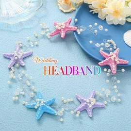 Catery Starfish Hair Vine Pearl Wedding Headband Bridal Headpiece Accessories for Women (Color, One Size)