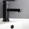 XFYBZN 2Pcs Sink Overflow Ring Matte Black Brass Kitchen Bath